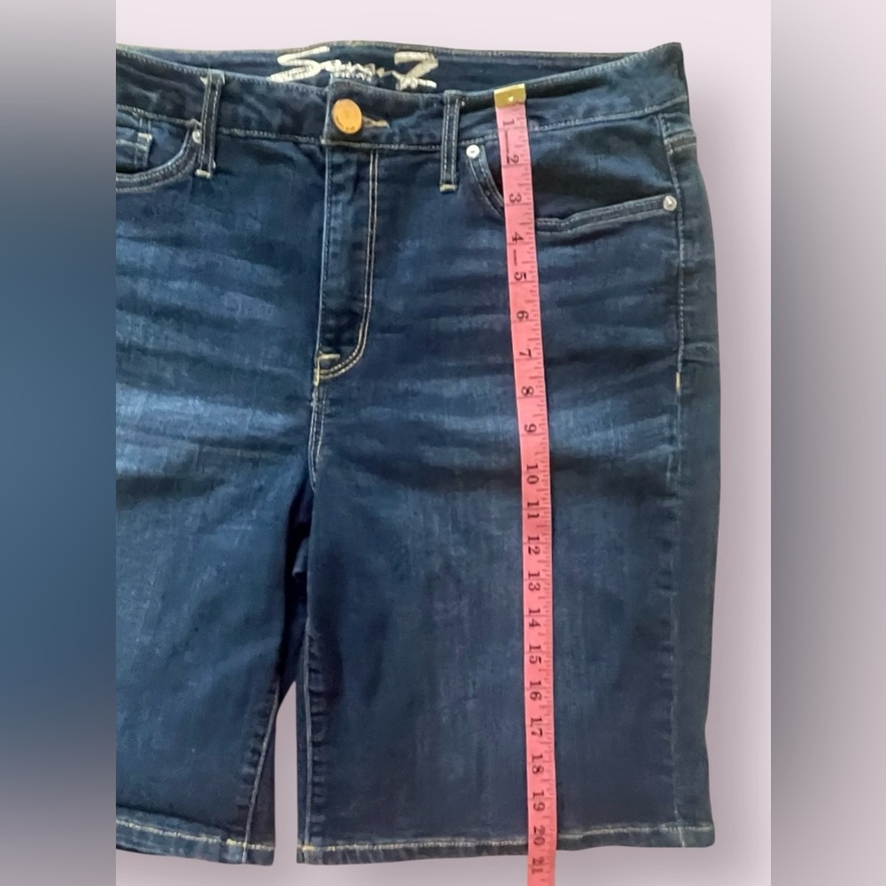 Seven7 Dark Blue Denim Shorts - Picture 2 of 10